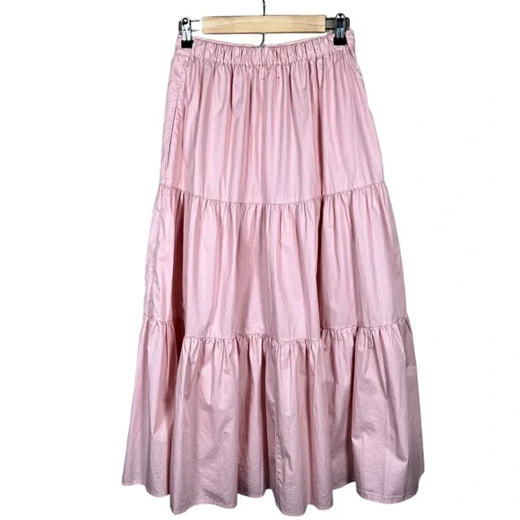 XiRENA Pink Tiered Midi Skirt - Picture 2 of 9